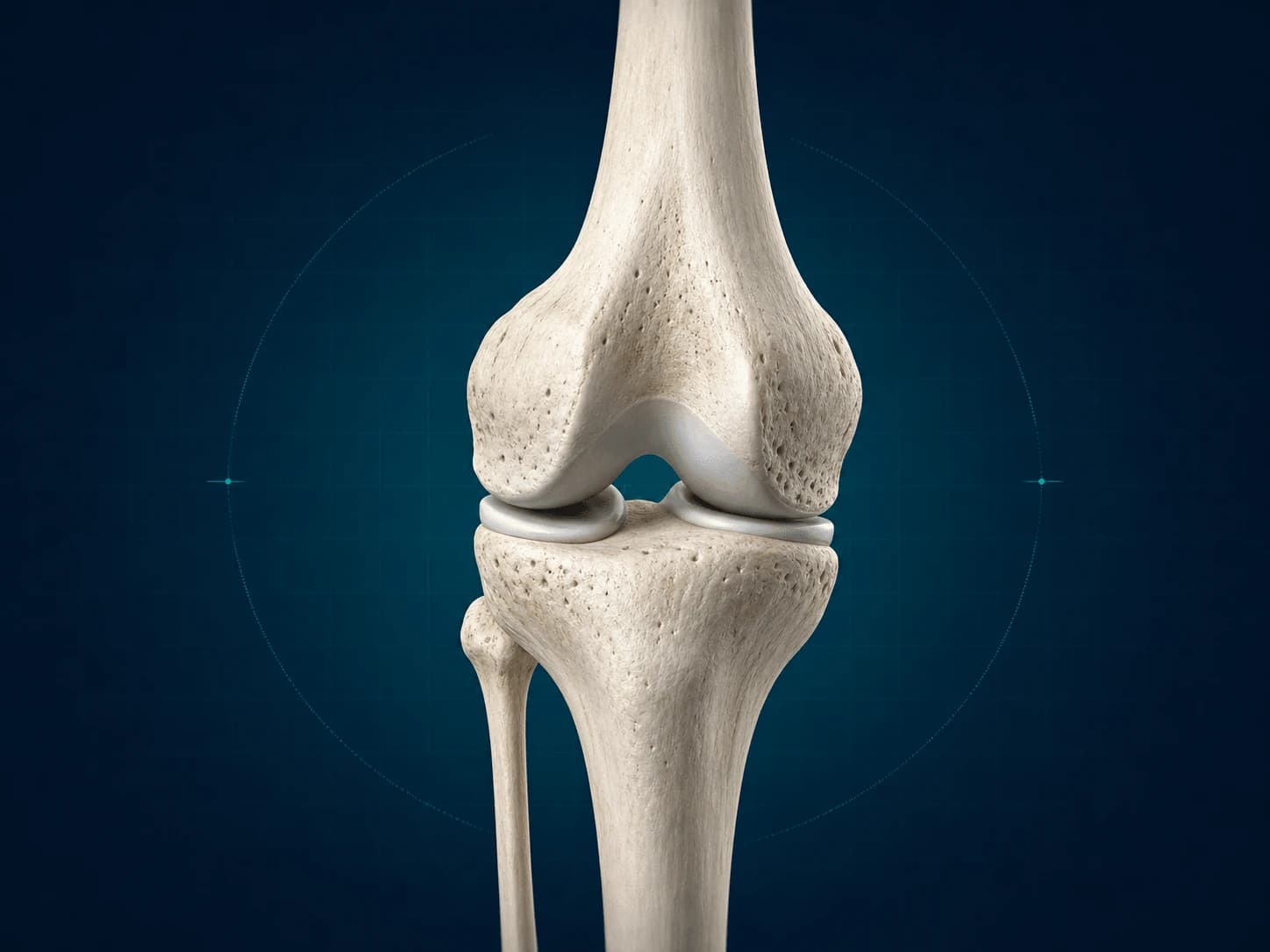 Femur ve tibianın temiz 3B anatomik modeli