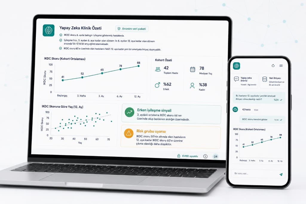 PatientMesh AI klinik özet ve MeshAI sohbet arayüzü
